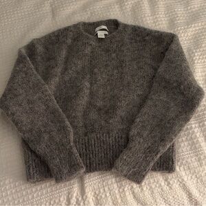 H&M Gray Women's Wool Crew Neck Sweater